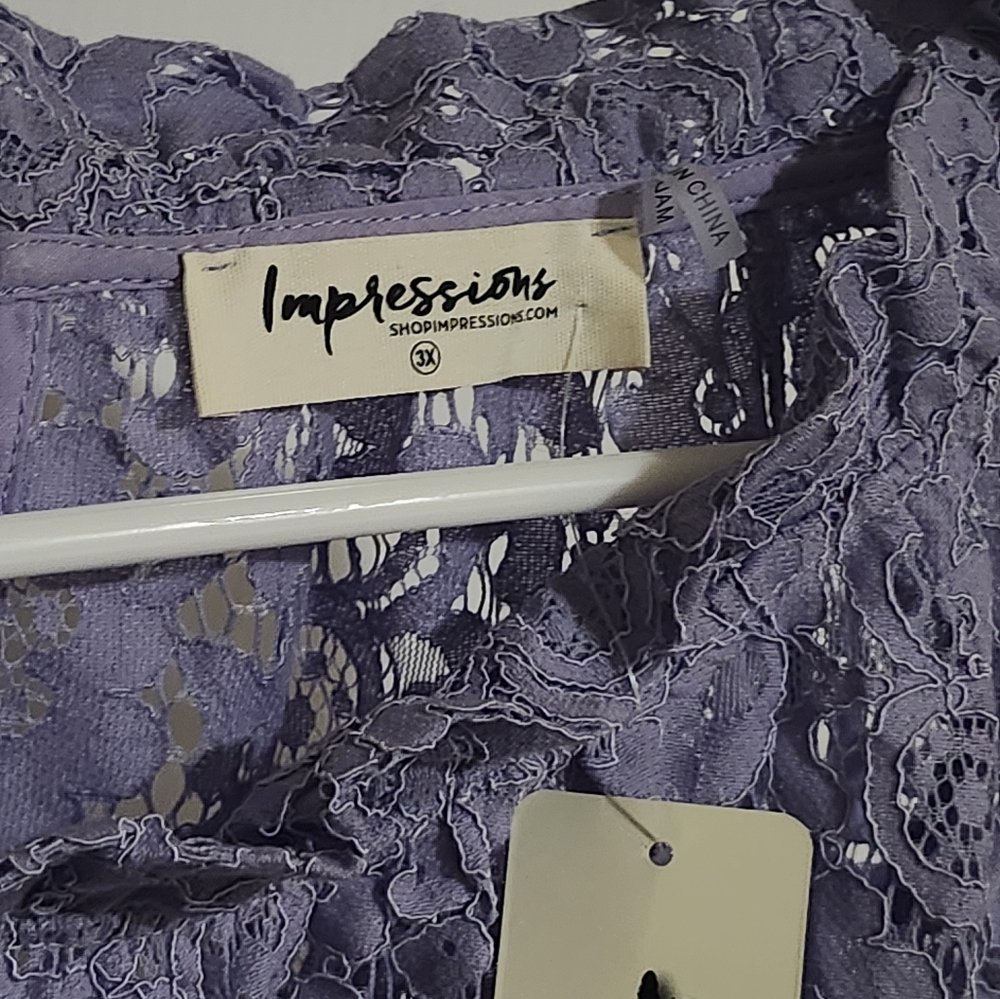 Impressions Lavender Lace Dress